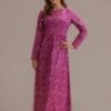 Floral Long Sleeve Round Neck Maxi Dress -LILA Clothing Shop brld2062303 1