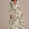Floral Long Sleeve V Neck Tie Waist Maxi Dress 2 Floral Long Sleeve V Neck Tie Waist Maxi Dress -LILA Clothing Shop brld22032509 1