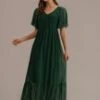 Evergreen Short Sleeve V Neck Maxi Dress -LILA Clothing Shop brld22080909 1 1