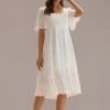 Floral Short Sleeve Crew Neck Smocked Midi Dress 1 Floral Short Sleeve Crew Neck Smocked Midi Dress -LILA Clothing Shop brld3012606 1