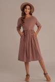 Half Sleeve Round Neck Cotton Mom Midi Dress With Pockets 7 Half Sleeve Round Neck Cotton Mom Midi Dress With Pockets - Image 5